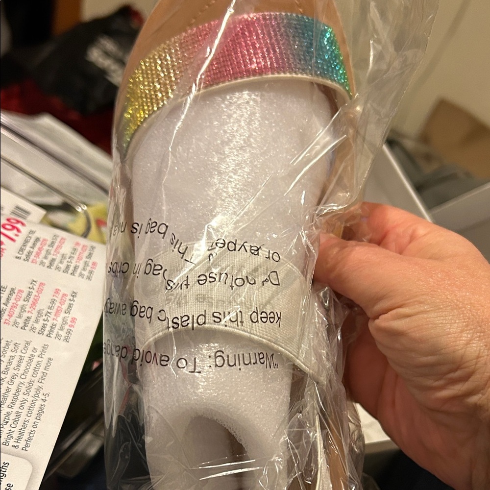 Soda White Foam Bottle Cooler with Sparkling Rainbow Strap